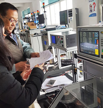艾普智能仪器—日本客户到访验收水泵电机定子测试系统